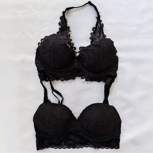 VS Pink Lace Bralettes